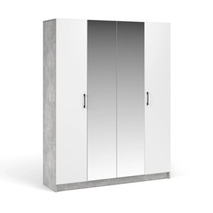 Система Чикаго Шкаф для одежды 4д (с зеркалом) MAX Ателье светлый/Белый