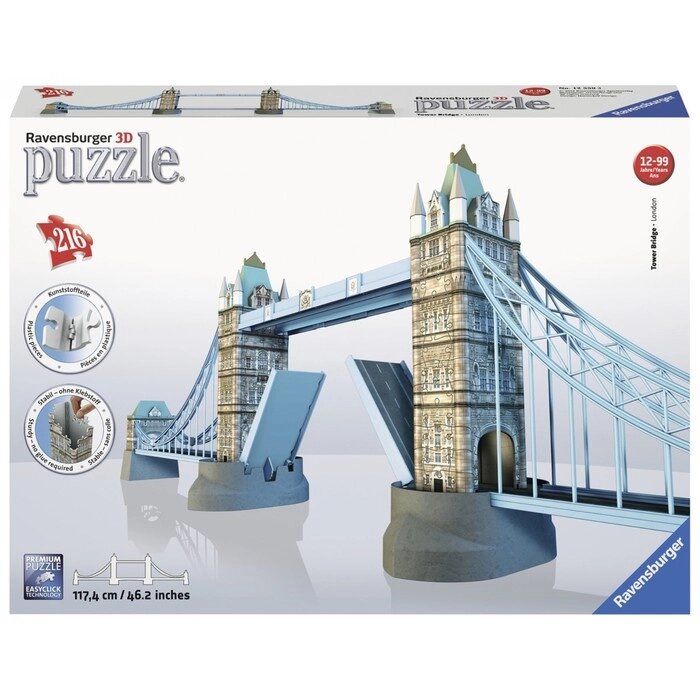 3D-пазл Ravensburger "Тауэрский мост в Лондоне", 216 эл. от компании Интернет-гипермаркет «MALL24» - фото 1