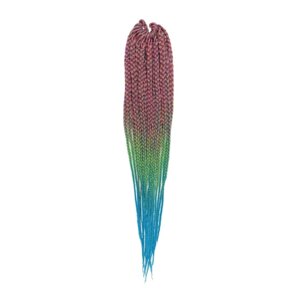 Афрокосы, 60 см, 18 прядей (CE), цвет зелёный/розовый/голубой