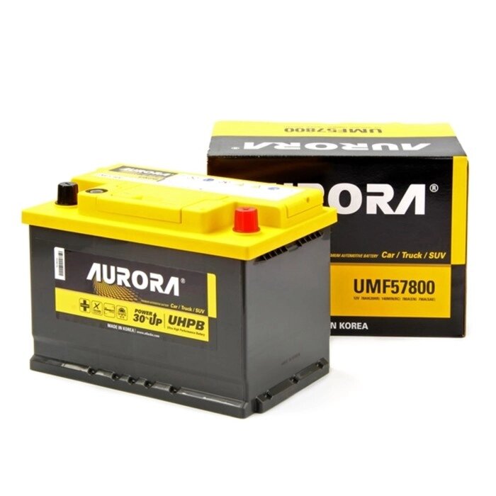 Аккумулятор AURORA DIN ULTRA UMF-57800 L3, 78 Ah, 780 A, 277x174x190, обратная полярность от компании Интернет-гипермаркет «MALL24» - фото 1
