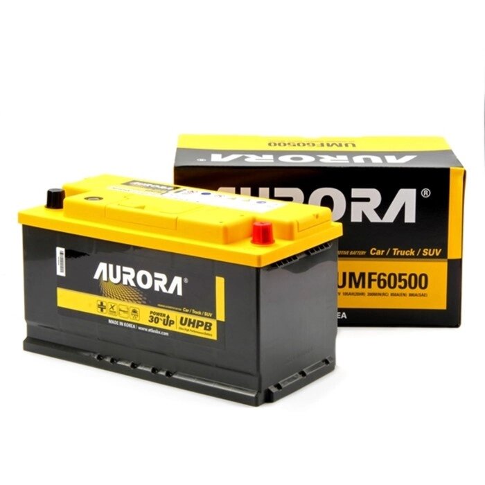 Аккумулятор AURORA DIN ULTRA UMF-60500 L5, 105 Ah, 850 A, 354x174x190, обратная полярность от компании Интернет-гипермаркет «MALL24» - фото 1