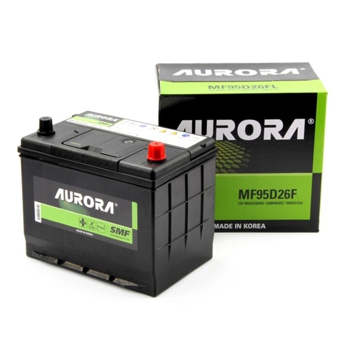 Аккумулятор AURORA JIS MF-95D26FR, 80 Ah, 700 A, 257x172x220, обратная полярность от компании Интернет-гипермаркет «MALL24» - фото 1