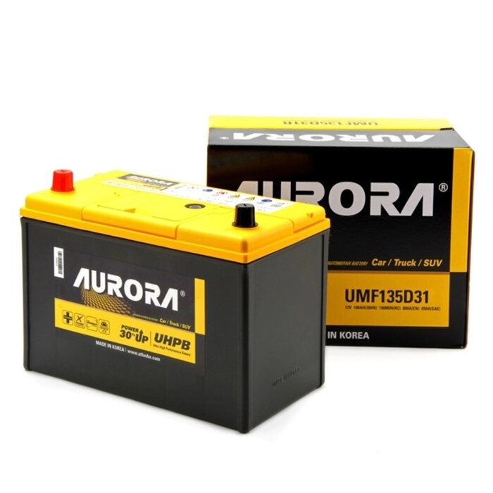 Аккумулятор AURORA JIS ULTRA UMF-135D31L, 100 Ah, 850 A, 302x172x220, обратрая полярность от компании Интернет-гипермаркет «MALL24» - фото 1