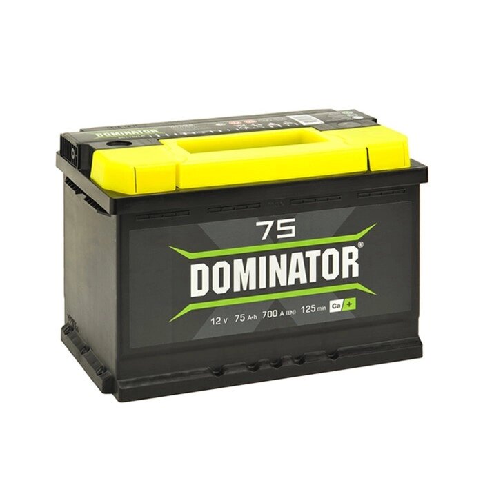 Аккумулятор Dominator 75 А/ч, 750 А, 277х175х190, обратная полярность от компании Интернет-гипермаркет «MALL24» - фото 1