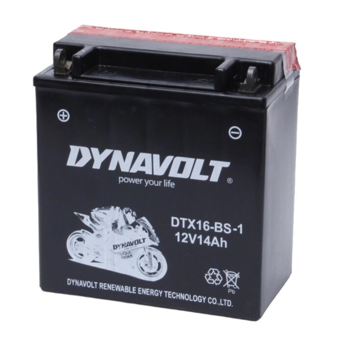 Аккумулятор Dynavolt DTX16-BS-1, 12V, AGM, прямая, 230 А, 150 х 87 х 159 от компании Интернет-гипермаркет «MALL24» - фото 1