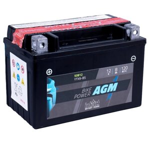 Аккумулятор intAct IA YTX9-BS, AGM, 12В, 8Ач, пуск ток 120 А, прямая (