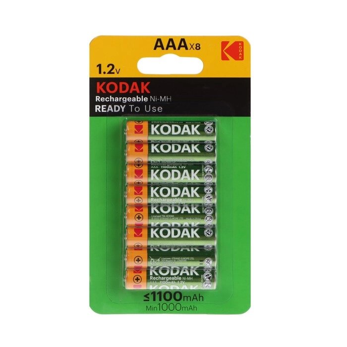 Аккумулятор Kodak, Ni-Mh, AAA, HR03-8BL, 1.2В, 1100 мАч, блистер, 8 шт. от компании Интернет-гипермаркет «MALL24» - фото 1