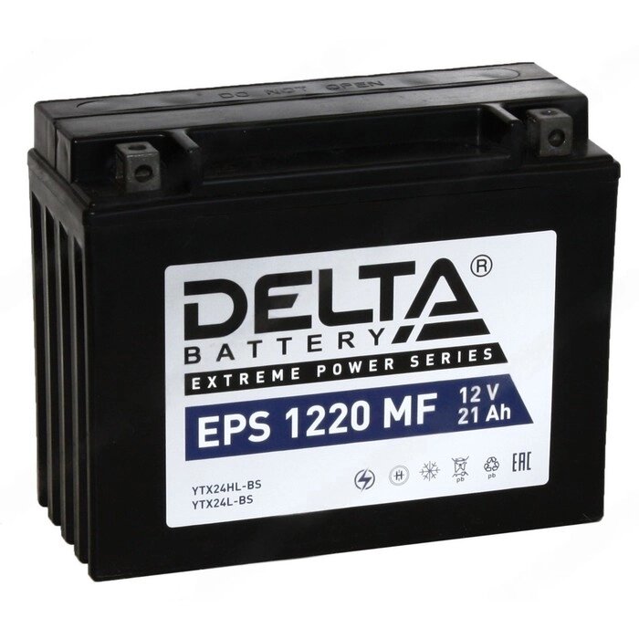 Аккумуляторная батарея Delta 21 Ач, EPS 1220 MF (YTX24HL-BS), обратная полярность от компании Интернет-гипермаркет «MALL24» - фото 1