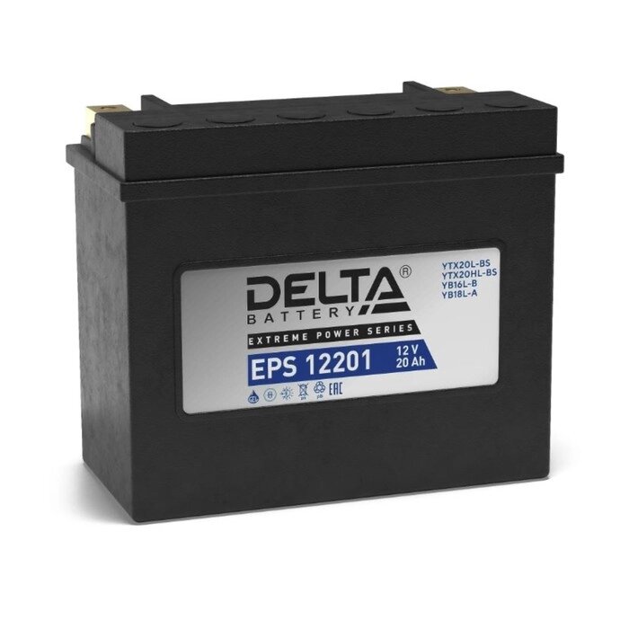 Аккумуляторная батарея Delta EPS 12201(YTX20HL-BS, YTX20L-BS)12V, 20 Ач обратная (- +) от компании Интернет-гипермаркет «MALL24» - фото 1