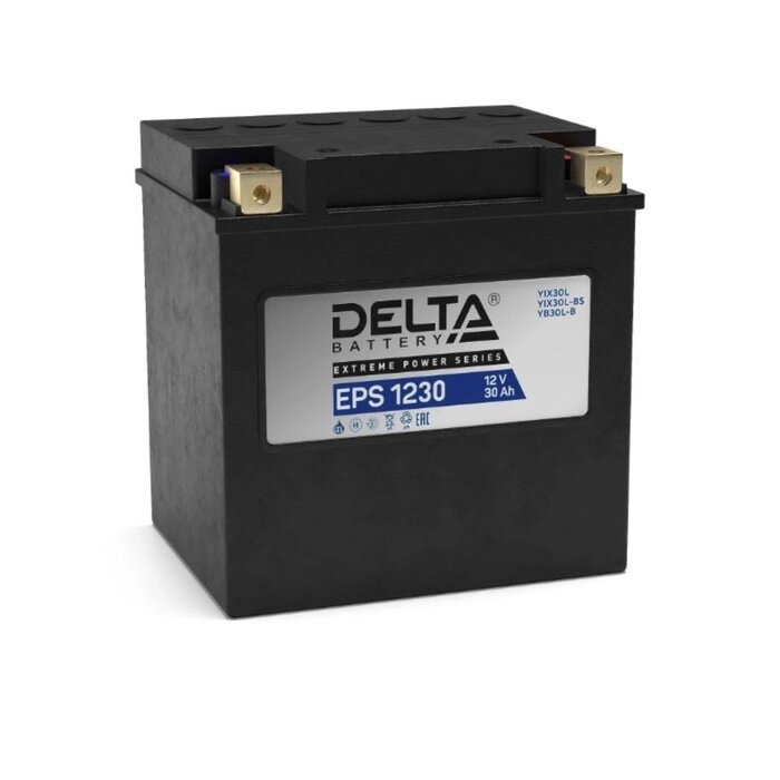 Аккумуляторная батарея Delta EPS 1230(YTX30HL-BS, YTX30L-B, YTX30L)12V, 30 Ач обратная (- +) от компании Интернет-гипермаркет «MALL24» - фото 1