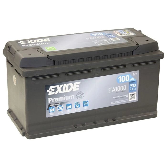 Аккумуляторная батарея Exide 100 Ач, обратная полярность Premium EA1000 от компании Интернет-гипермаркет «MALL24» - фото 1