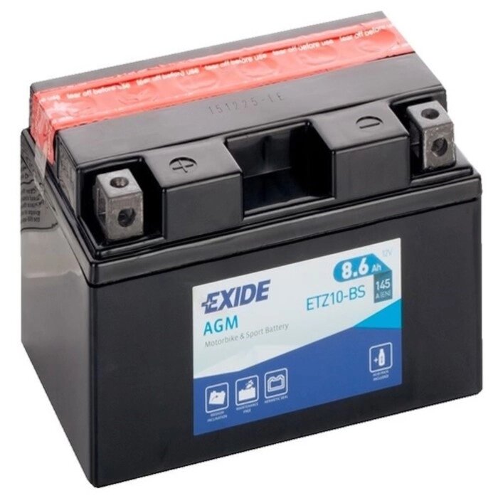 Аккумуляторная батарея Exide 8.6 Ач ETZ10-BS, прямая полярность от компании Интернет-гипермаркет «MALL24» - фото 1