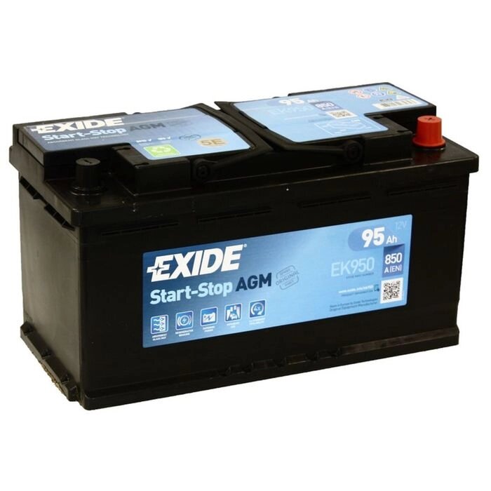 Аккумуляторная батарея Exide 95 Ач, обратная полярность Start-Stop AGM EK950 от компании Интернет-гипермаркет «MALL24» - фото 1