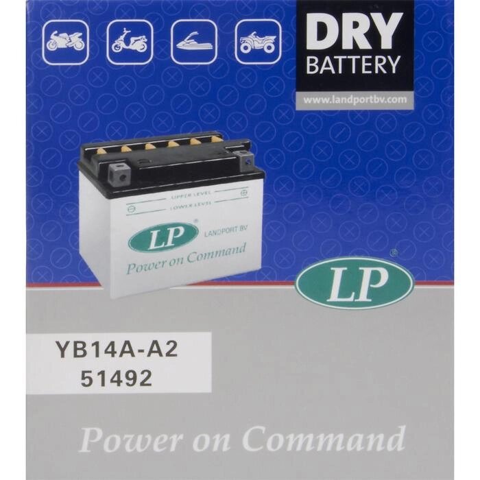 Аккумуляторная батарея Landport YB14A-A2, 12В, 14 Ач, туск. ток 240 А, прямая (+ -) от компании Интернет-гипермаркет «MALL24» - фото 1