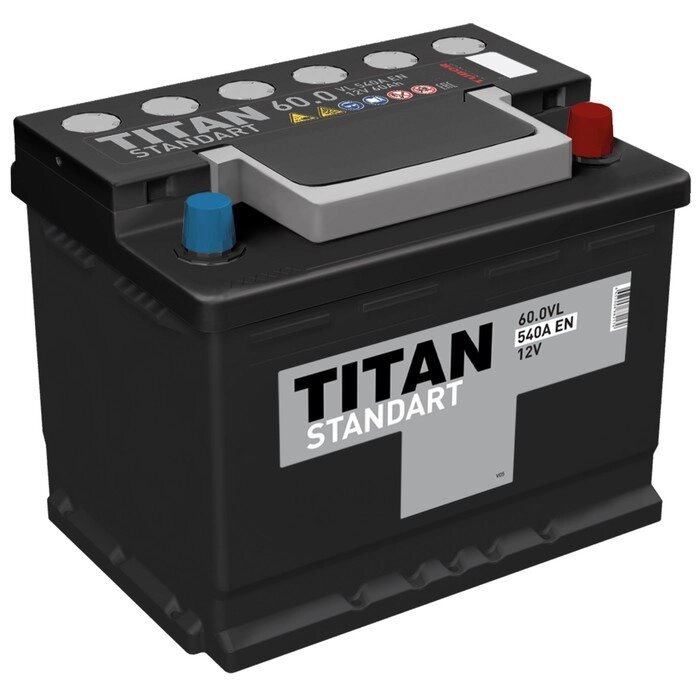 Аккумуляторная батарея Titan Standart 60 Ач, обратная полярность от компании Интернет-гипермаркет «MALL24» - фото 1