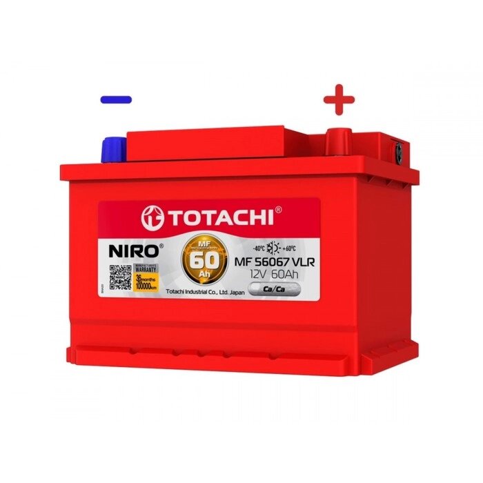 Аккумуляторная батарея TOTACHI NIRO MF 56067 60а/ч L, низкий от компании Интернет-гипермаркет «MALL24» - фото 1