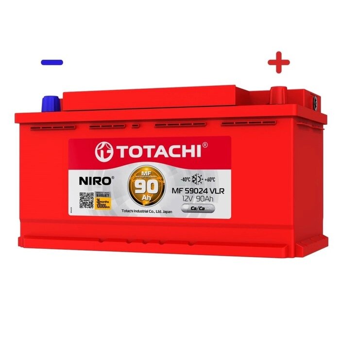 Аккумуляторная батарея TOTACHI NIRO MF 59024 VLR 90а/ч, полярность обратная от компании Интернет-гипермаркет «MALL24» - фото 1