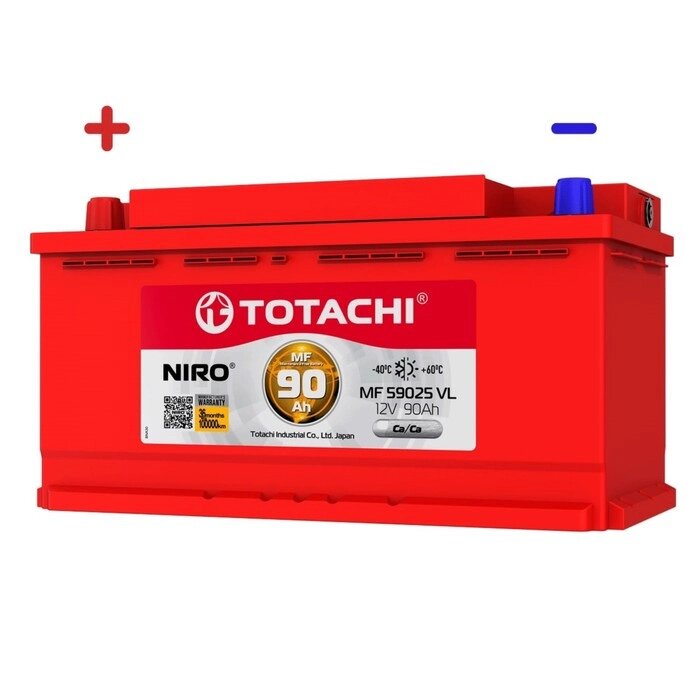 Аккумуляторная батарея TOTACHI NIRO MF 59025 VL 90а/ч, полярность прямая от компании Интернет-гипермаркет «MALL24» - фото 1