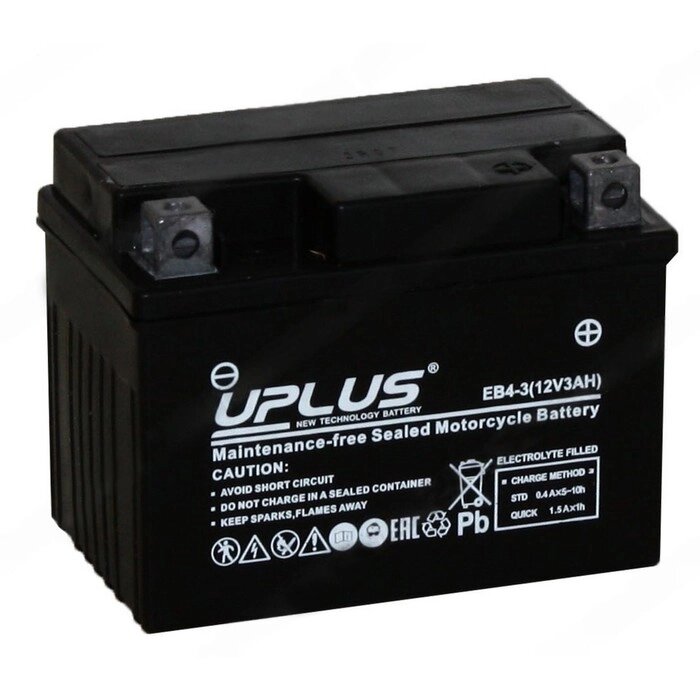 Аккумуляторная батарея UPLUS High Performance 3 Ач, обратная полярность от компании Интернет-гипермаркет «MALL24» - фото 1