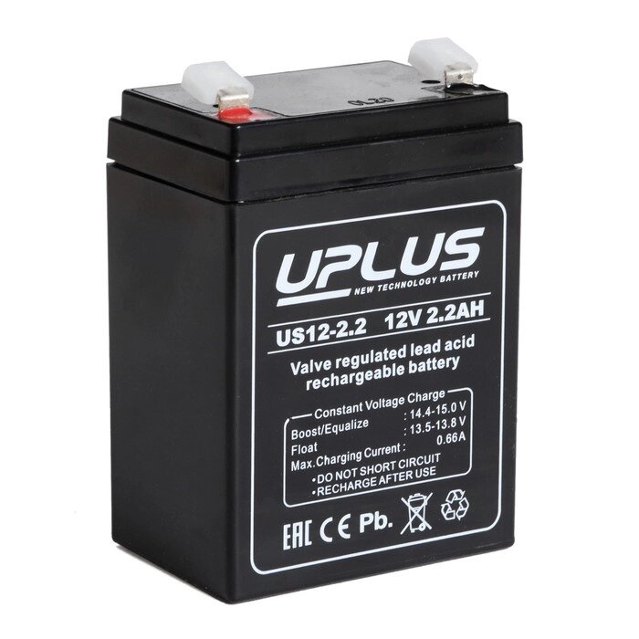 Аккумуляторная батарея UPLUS (Leoch) 2,2 Ач 12 Вольт US 12-2,2 от компании Интернет-гипермаркет «MALL24» - фото 1