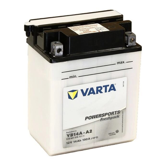 Аккумуляторная батарея Varta 14 Ач Moto 514 401 019 (YB14А-A2), обратная полярность от компании Интернет-гипермаркет «MALL24» - фото 1