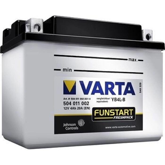 Аккумуляторная батарея Varta 4 Ач Moto 504 011 002 (YB4L-B) от компании Интернет-гипермаркет «MALL24» - фото 1