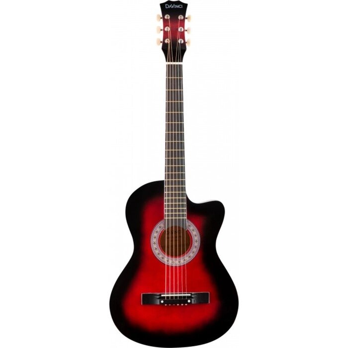 Акустическая гитара 6-струнная DAVINCI DF-50C RD красная от компании Интернет-гипермаркет «MALL24» - фото 1