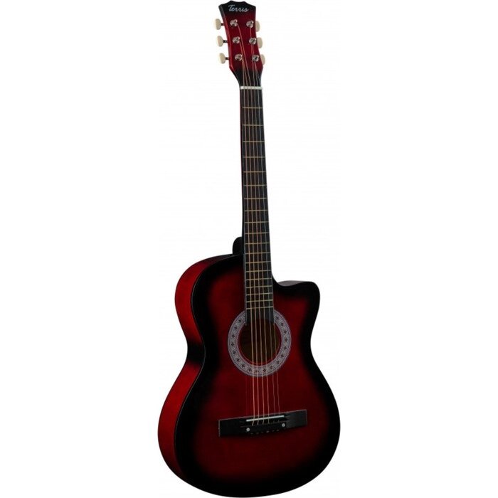 Акустическая гитара TERRIS TF-3802C RD с вырезом, красная от компании Интернет-гипермаркет «MALL24» - фото 1