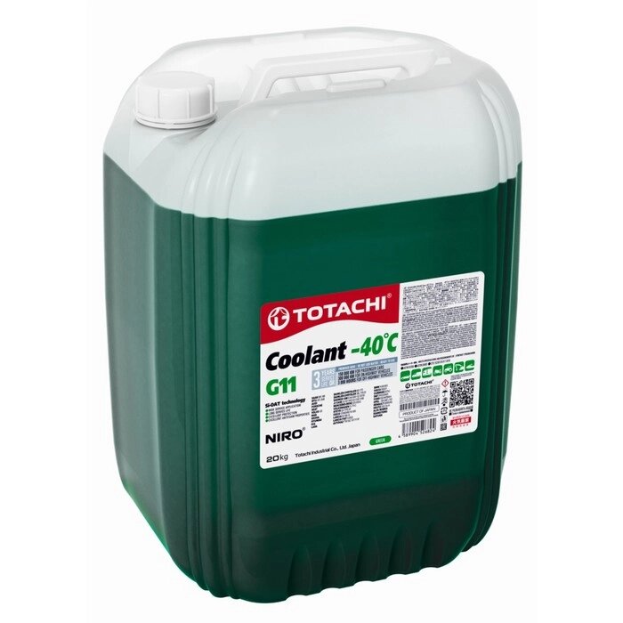 Антифриз TOTACHI NIRO COOLANT Green, -40C, G11, 20 кг от компании Интернет-гипермаркет «MALL24» - фото 1