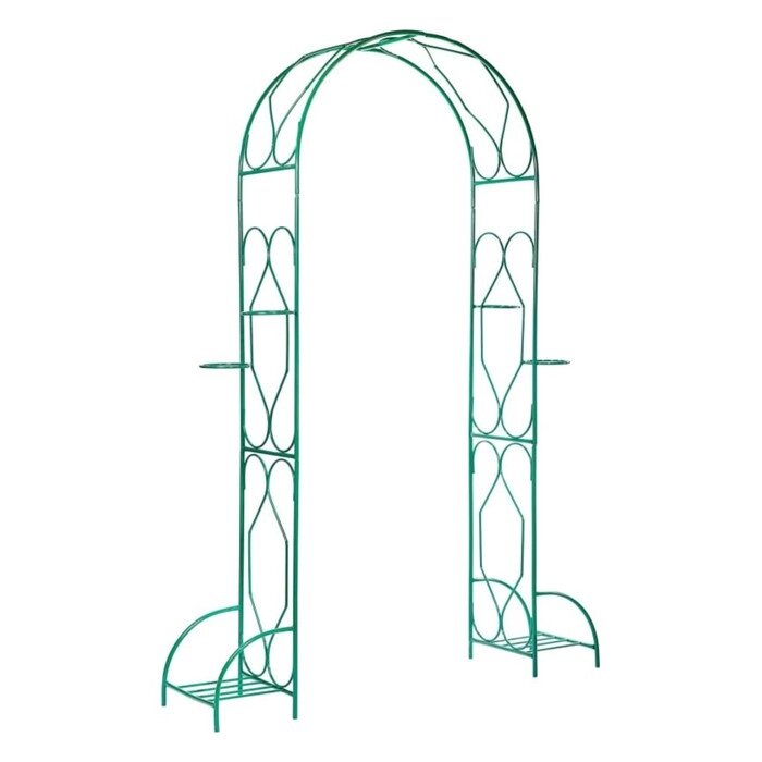 Арка садовая, разборная, 240  170  40 см, с горшками, металл, зелёная, "Ромб" от компании Интернет-гипермаркет «MALL24» - фото 1