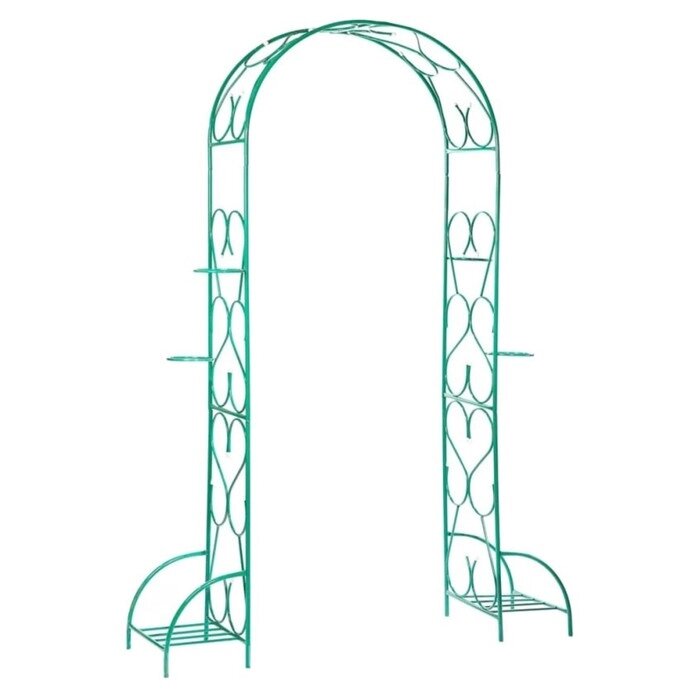 Арка садовая, разборная, 240  170  40 см, с горшками, металл, зелёная, "Тюльпан" от компании Интернет-гипермаркет «MALL24» - фото 1