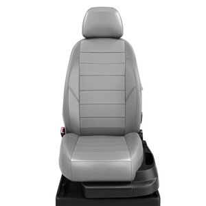 Авточехлы для Citroen C-elysee с 2013-2016 г., седан, перфорация, экокожа, цвет светло-серый