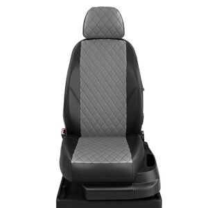 Авточехлы для Toyota Hilux 7 с 2012-2015г. джип-пикап, спинка и сиденье единые, 5 подголовников. ЛЮКС"