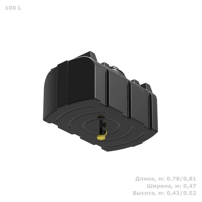 Бак для душа серии "R" 100 л  черный  с лейкой с подогревом, 78х47х52 см от компании Интернет-гипермаркет «MALL24» - фото 1