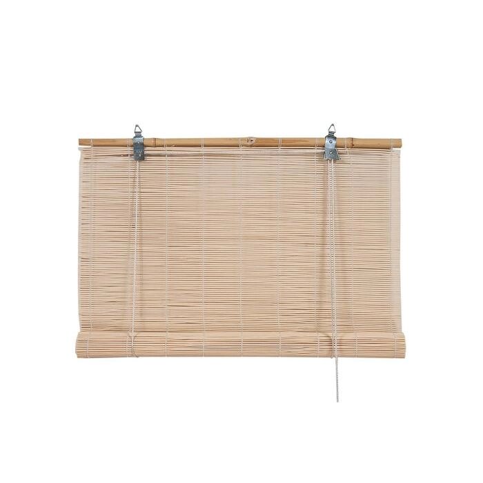 Бамбуковая рулонная штора, 140х160 см, цвет натуральный от компании Интернет-гипермаркет «MALL24» - фото 1
