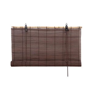 Бамбуковая рулонная штора, 140х160 см, цвет шоколадный
