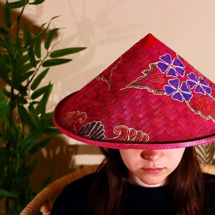 Бамбуковая шляпа 38 см розовая от компании Интернет-гипермаркет «MALL24» - фото 1