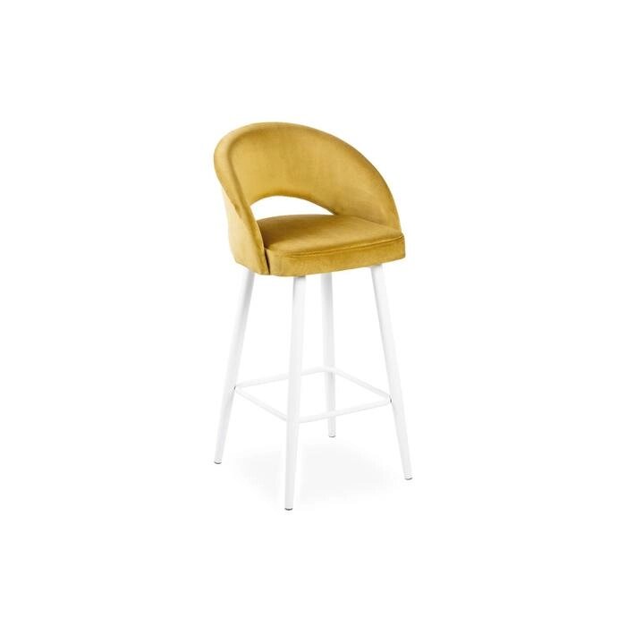 Барный стул Мирелла Золотой велюр 14/ Хард металл Белый от компании Интернет-гипермаркет «MALL24» - фото 1