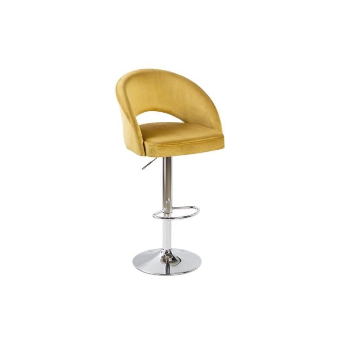 Барный стул Мирелла Золотой велюр 14/ Хром от компании Интернет-гипермаркет «MALL24» - фото 1