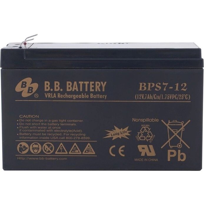 Батарея для ИБП BB BPS 7-12, 12 В, 7 Ач от компании Интернет-гипермаркет «MALL24» - фото 1