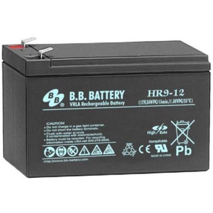 Батарея для ИБП BB HR 9-12, 12 В, 9 Ач от компании Интернет-гипермаркет «MALL24» - фото 1