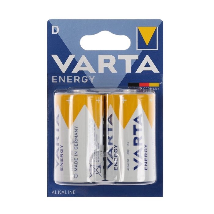 Батарейка алкалиновая Varta Energy, D, LR20-2BL, 1.5В, блистер, 2 шт. от компании Интернет-гипермаркет «MALL24» - фото 1