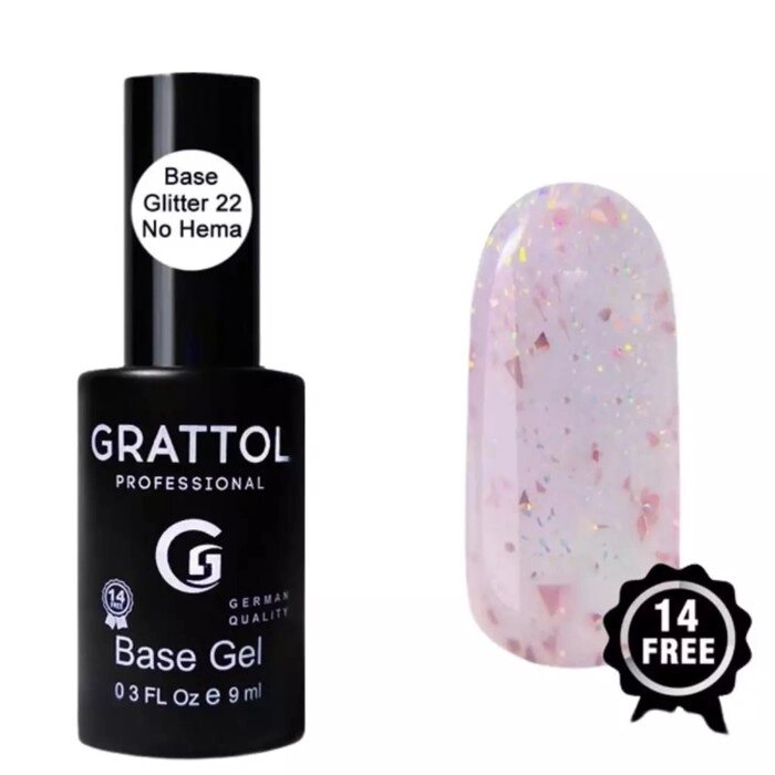 База Grattol Glitter №22, 9 мл от компании Интернет-гипермаркет «MALL24» - фото 1