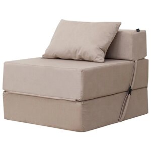 Бескаркасное кресло-кровать "Эссен", велюр, цвет бежевый