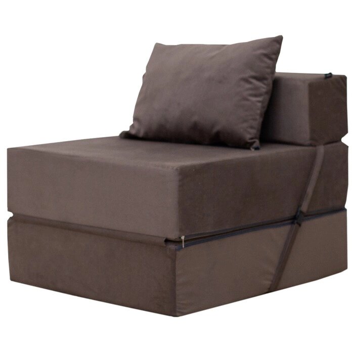 Бескаркасное кресло-кровать "Эссен", велюр, цвет коричневый от компании Интернет-гипермаркет «MALL24» - фото 1