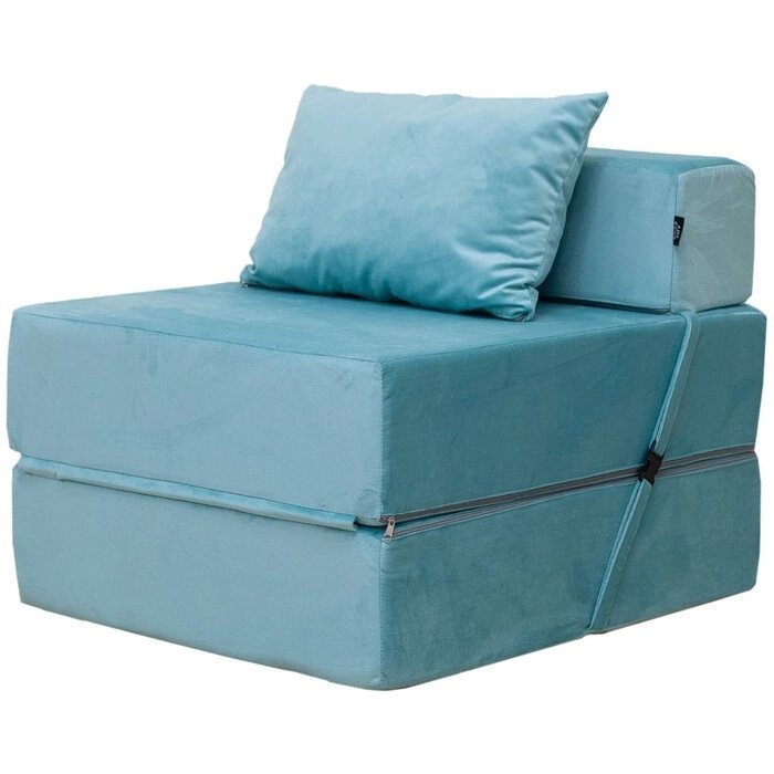 Бескаркасное кресло-кровать "Эссен", велюр, цвет мятный от компании Интернет-гипермаркет «MALL24» - фото 1