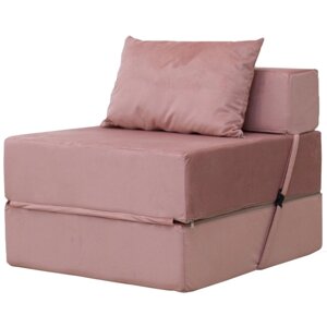 Бескаркасное кресло-кровать "Эссен", велюр, цвет розовый