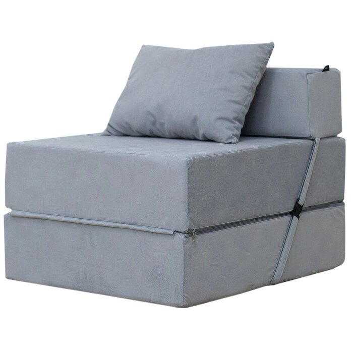 Бескаркасное кресло-кровать "Эссен", велюр, цвет серый от компании Интернет-гипермаркет «MALL24» - фото 1