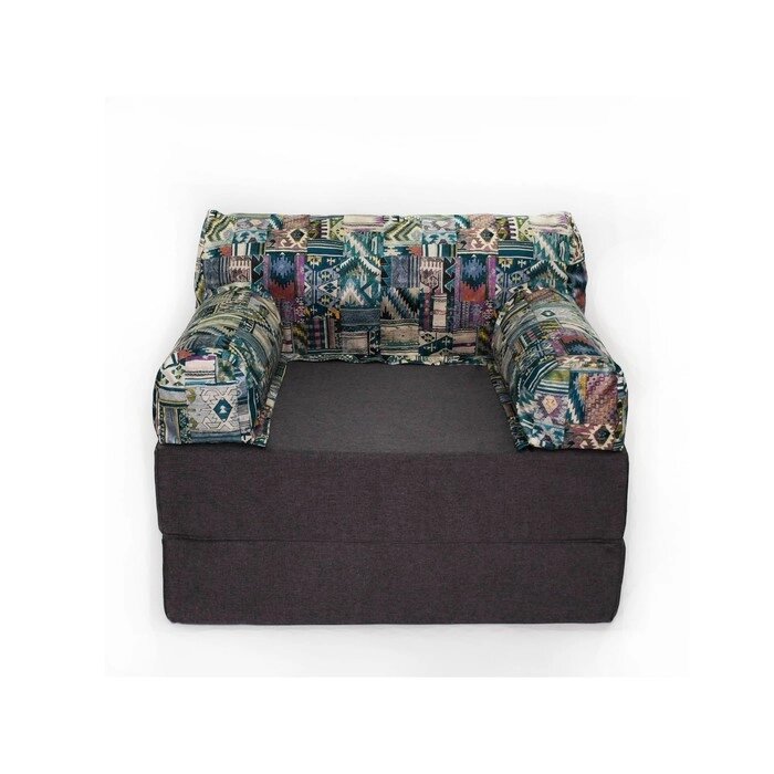 Бескаркасное кресло-кровать-пуф "Вики", размер 100x100x75 см, рогожка, велюр от компании Интернет-гипермаркет «MALL24» - фото 1