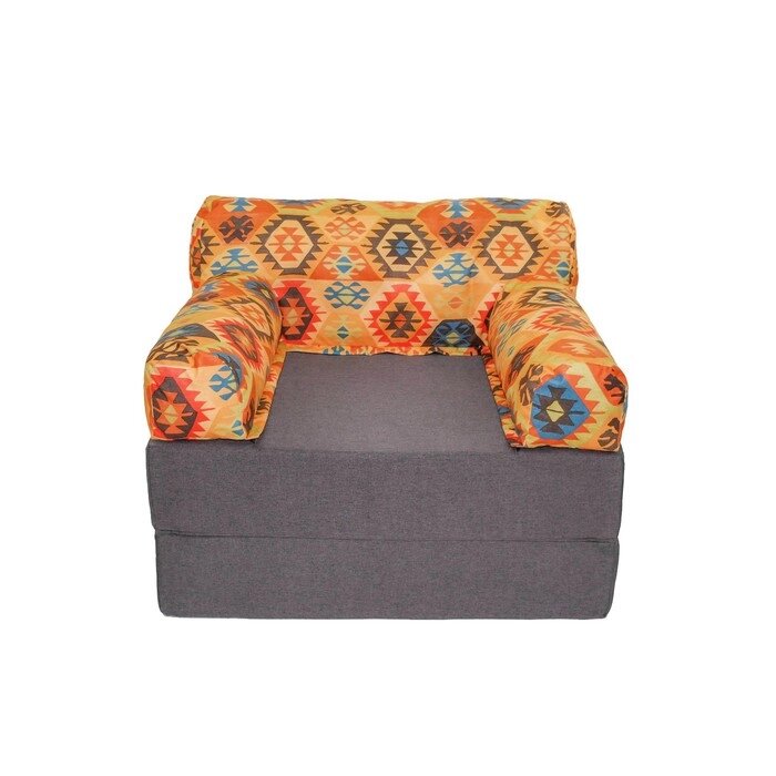 Бескаркасное кресло-кровать-пуф "Вики", размер 100x100x75 см, рогожка, велюр от компании Интернет-гипермаркет «MALL24» - фото 1